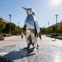 Stainless Steel Penguin Statue For Home