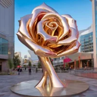 304 Stainless Steel Rose Large Sculpture
