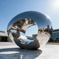 Abstract Art Circle Sculpture Large Square