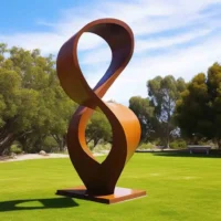 Abstract Corten Steel Eight Letter Sculpture For Sale