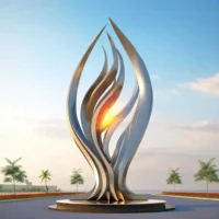 Abstract Flame Large Metal Art Sculpture