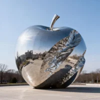 Abstract Garden Metal Big Apple Statue