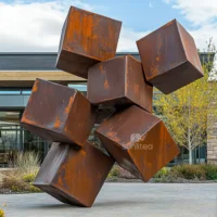 Abstract Large Magik Cube Sculpture