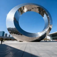 Abstract Large Metal Ring Sculpture Decoration Outdoor