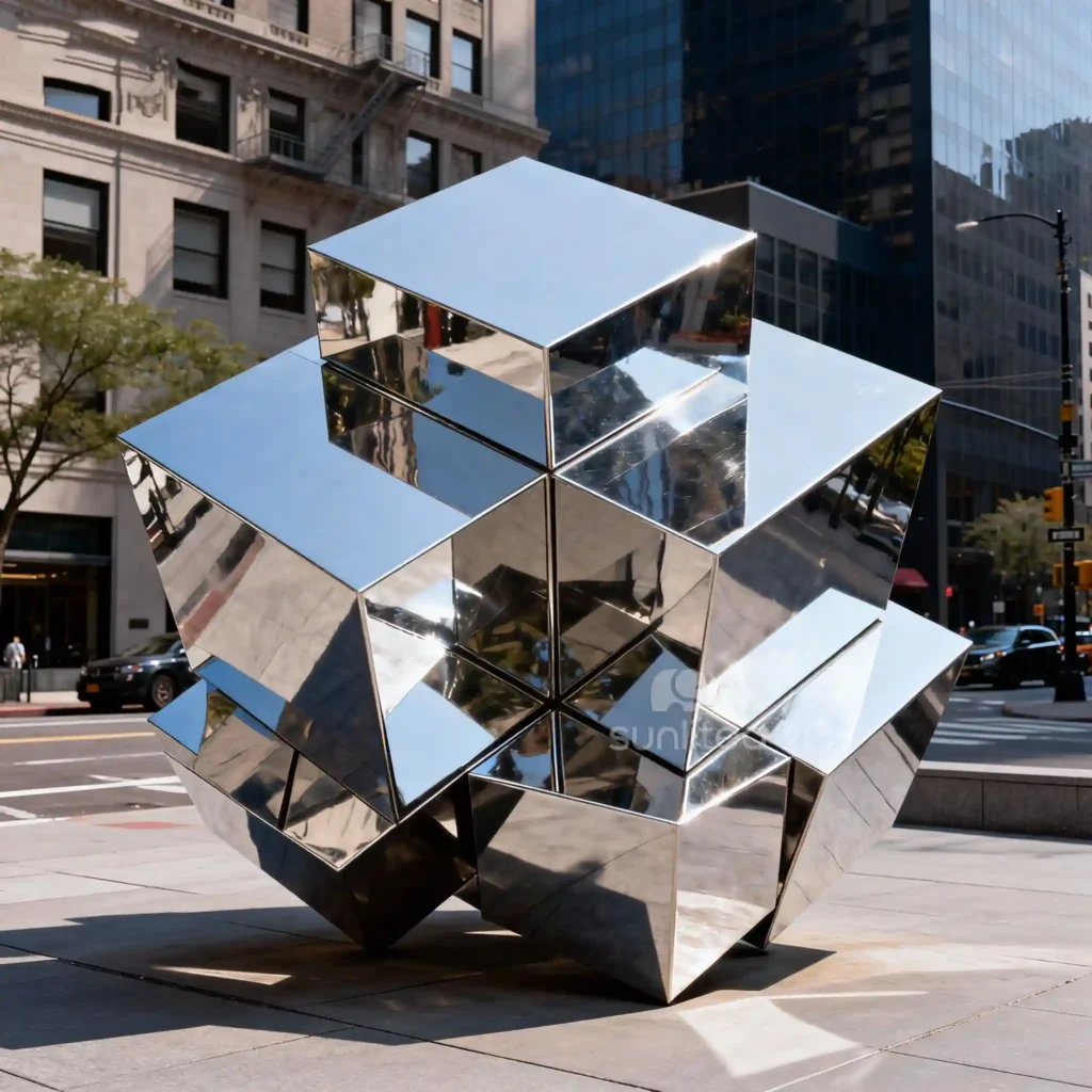 Abstract New Mysterious Cube Sculpture