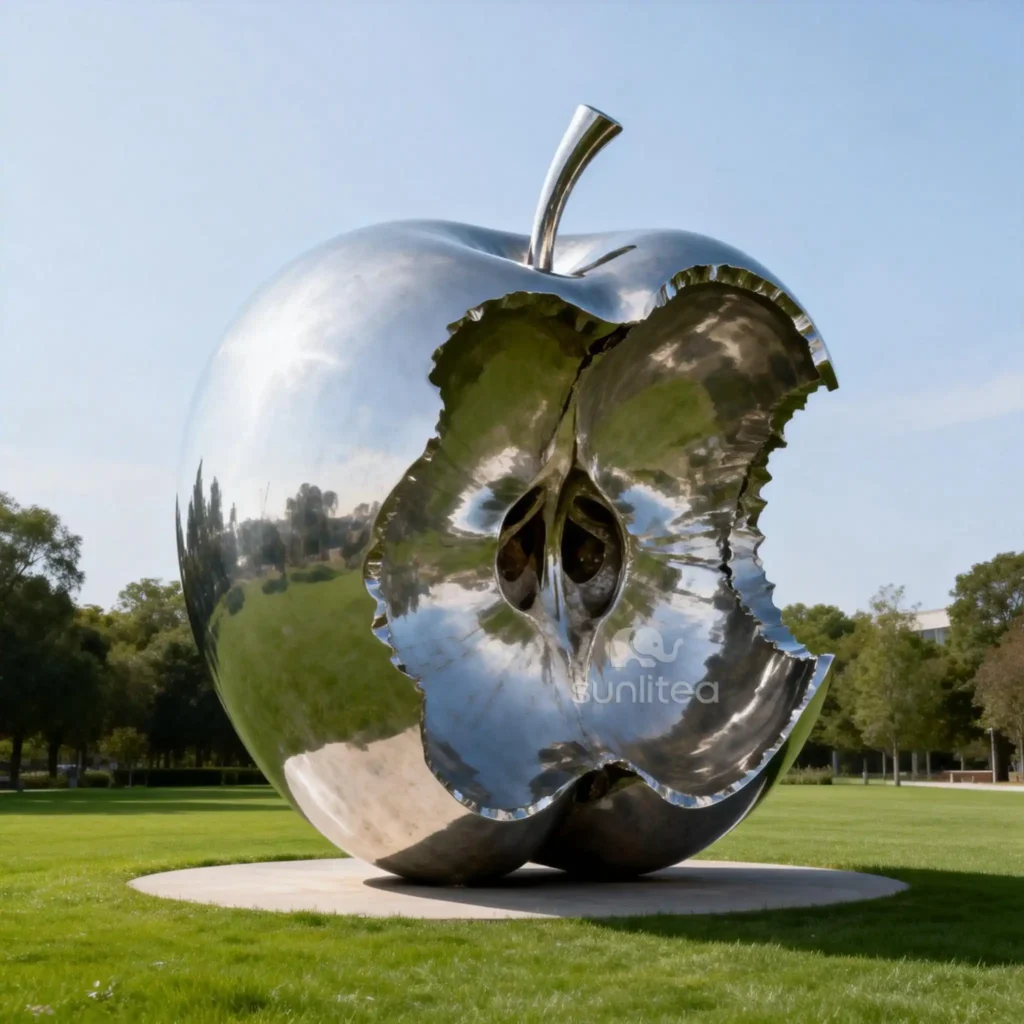 Abstract The Apple Sculpture Missing Half