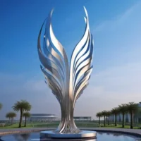 Angel Wings Abstract Metal Sculpture