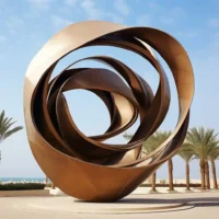 Art Deco Bronze Sculpture - Metal Circle
