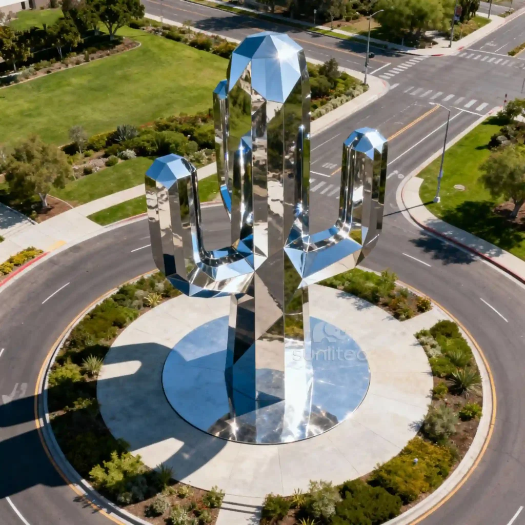 Big Metal Saguaro Cactus Sculpture