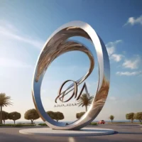 Big Outdoor Metal Circle Sculpture Hotel Project