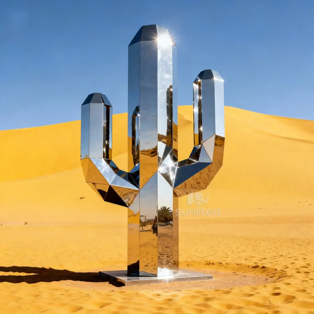 Buy The Stainless Steel Cactus Statue