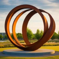 Corten Circle Large Sculpture Decoration