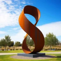 Corten Steel Abstract 8 Sculpture Shopping Mall Project