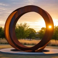 Corten Steel Rings Sculpture Garden Statue