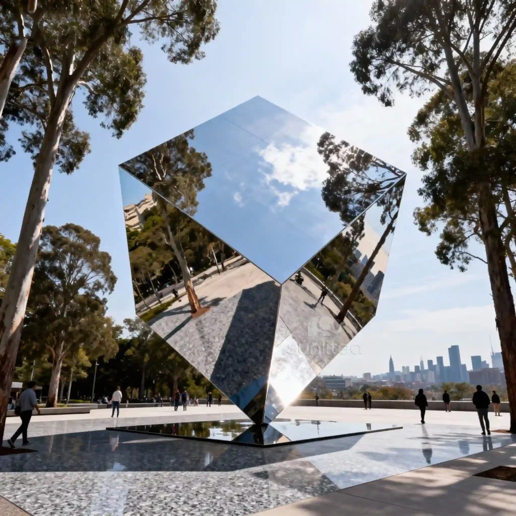 Cube Metal Garden Art Sculpture