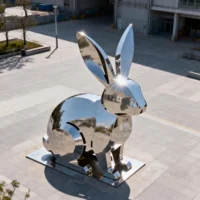 Custom Garden Metal Rabbit Sculpture For Sale