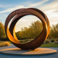 Custom Large Corten Steel Ring Sculpture Project