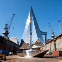 Custom Large Stainless Steel Sailboat