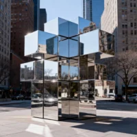 Custom Metal Cube Block Sculpture For Sale