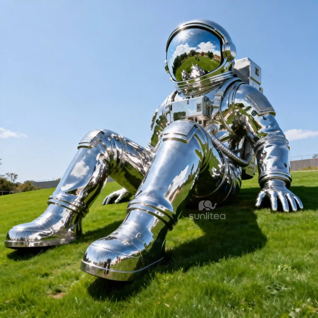 Custom Metal Life Size Spaceman Sculpture