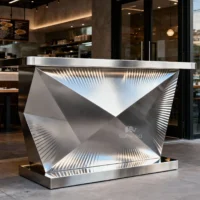 Custom Metal Standing Reception Counter Desk