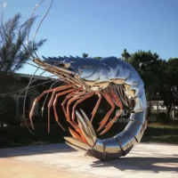 Custom Restaurant Metal Shrimp Sculpture