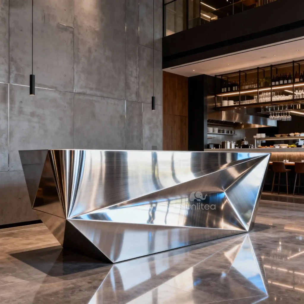 Custom Stainless Steel Reception Counter For Sale
