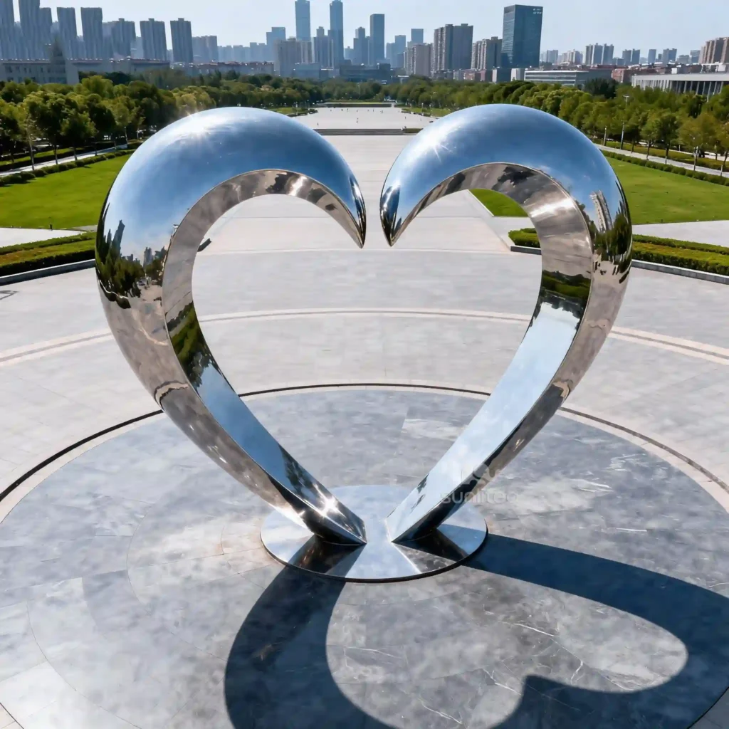 Decor Stainless Steel Big Heart Sculpture