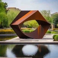 Garden Corten Steel Abstract Sculpture