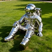 Garden Decor Metal Large Astronaut Sculpture