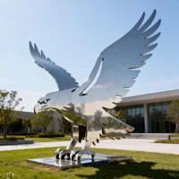 Garden Metal Eagle Flying Silhouette Sculpture