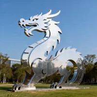 Garden Metal Flying Dragon Silhouette Statue