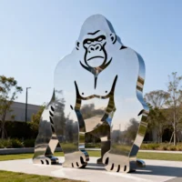 Garden Metal Gorilla Silhouette Statue