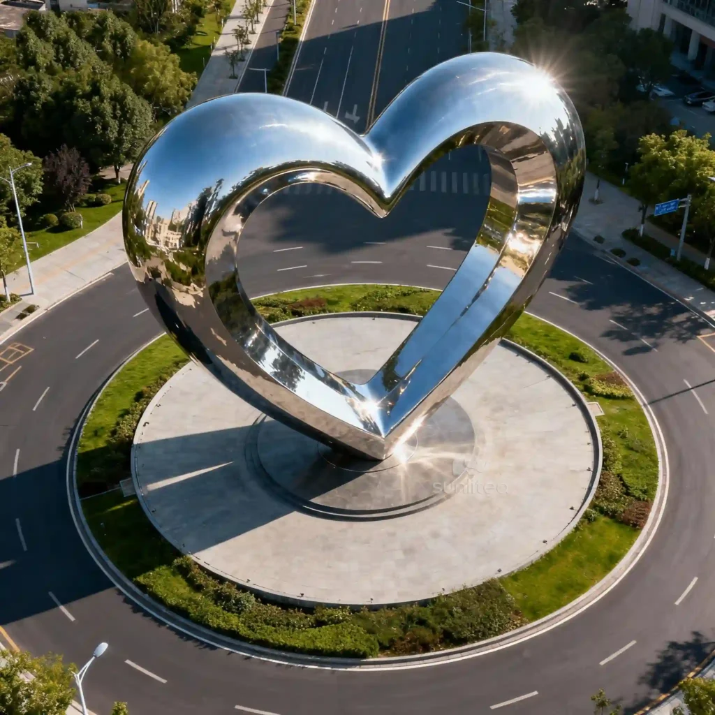 Garden Metal Heart Shaped Statue