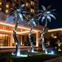Garden Metal Palmetto Tree Sculpture For Sale