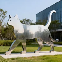 Garden Metal Silhouette Cat Statue