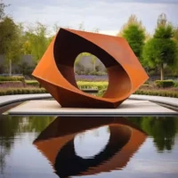 Giant Corten Steel Polygonal Sculpture