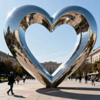 Giant Heart Metal Sculpture For Garden