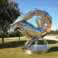 Giant Shrimp Statue Stainless Steel