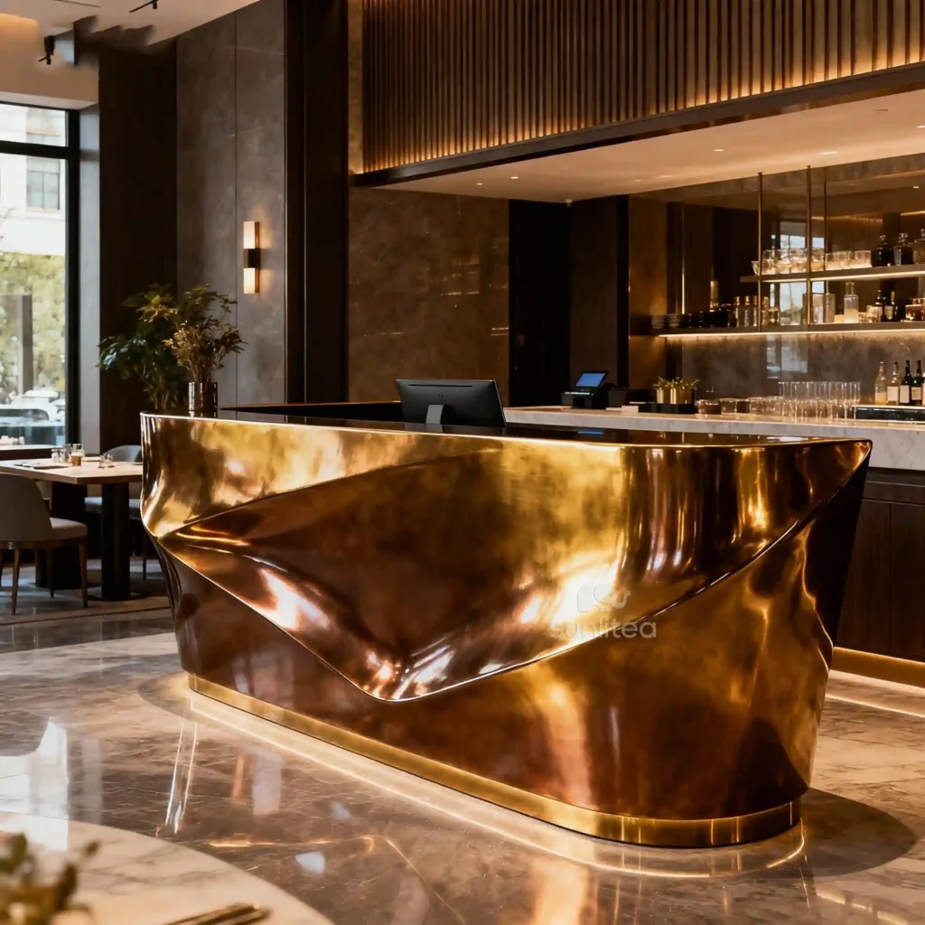 Golden Metal Reception Counter