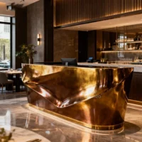 Golden Metal Reception Counter