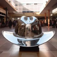Hat Statue Mirror Finished Stainless Steel