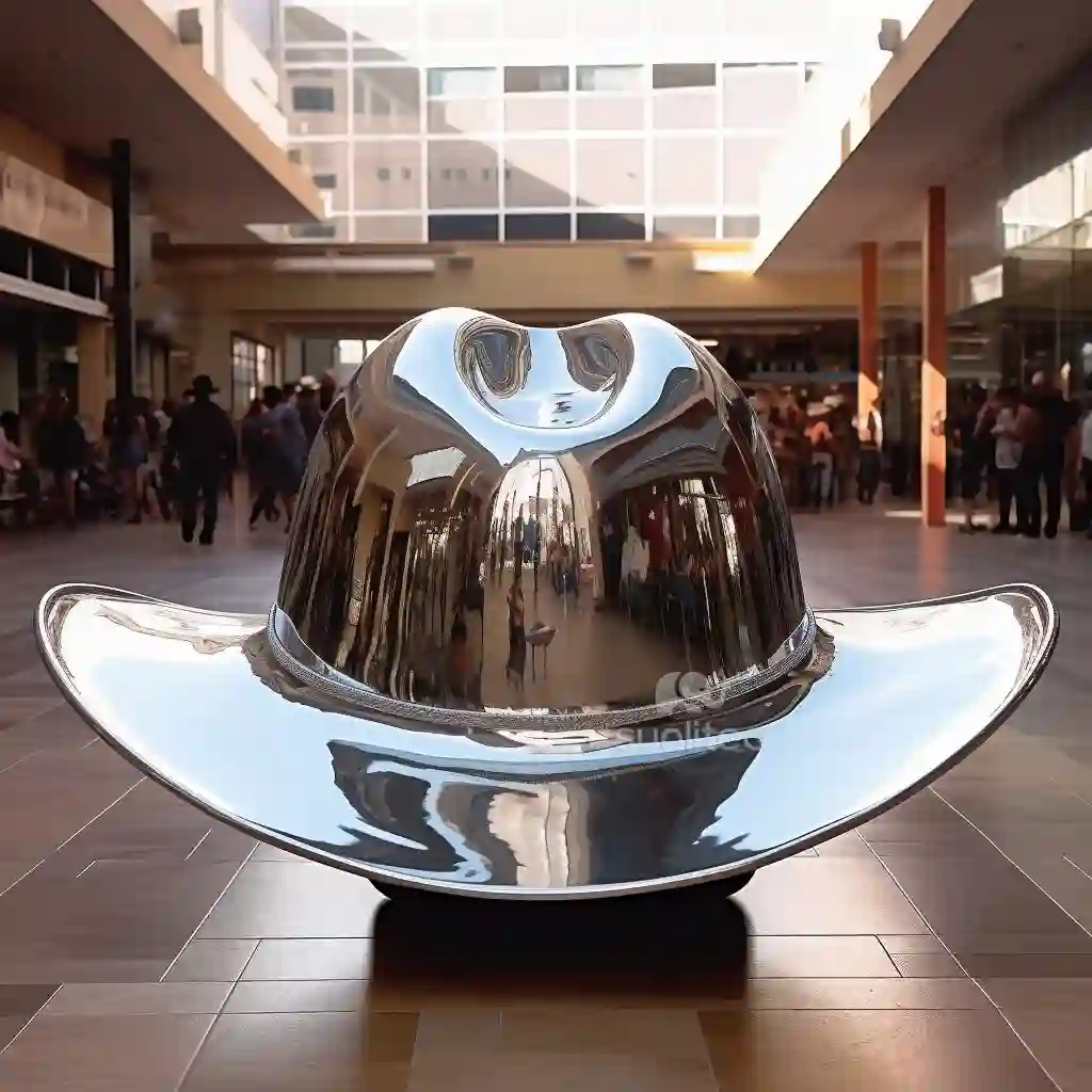 Hat Statue Mirror Finished Stainless Steel