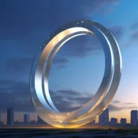High Quality Huge Stainless Steel Ring Sculpture Decor
