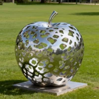 Hollow Metal Apple Sculpture