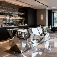 Home Decor Metal Restaurant Reception Desk