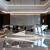 Hotel Decor Metal Standing Reception Desk