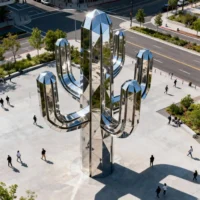 Large Cactus Metal Art Sculpture