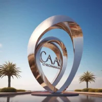 Large Circular Sculpture Metal Abstract