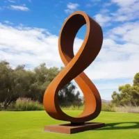 Large Corten Abstract Eight Statue Hotel Project